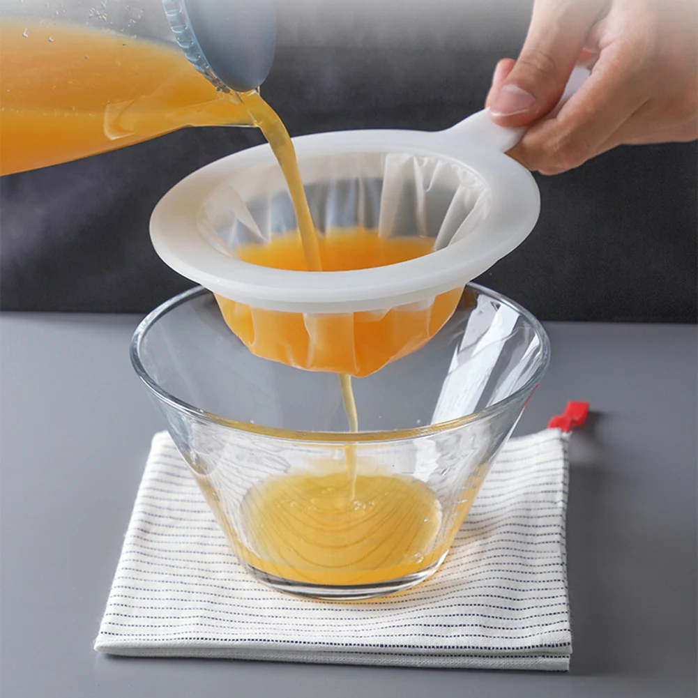 

Kitchen Soy Milk Coffee Filter Net Reusable Nylon Mesh Strainer Milk Yogurt Filter Spoon Tea Wine Juice Colander Sieve Mesh