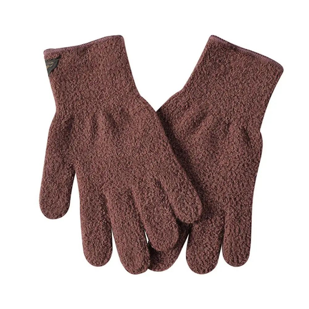 

1 Pair Men Warm Knitted Gloves Outdoor Sports Riding Camping Windproof Thickened Full Finger Gloves Dropshipping