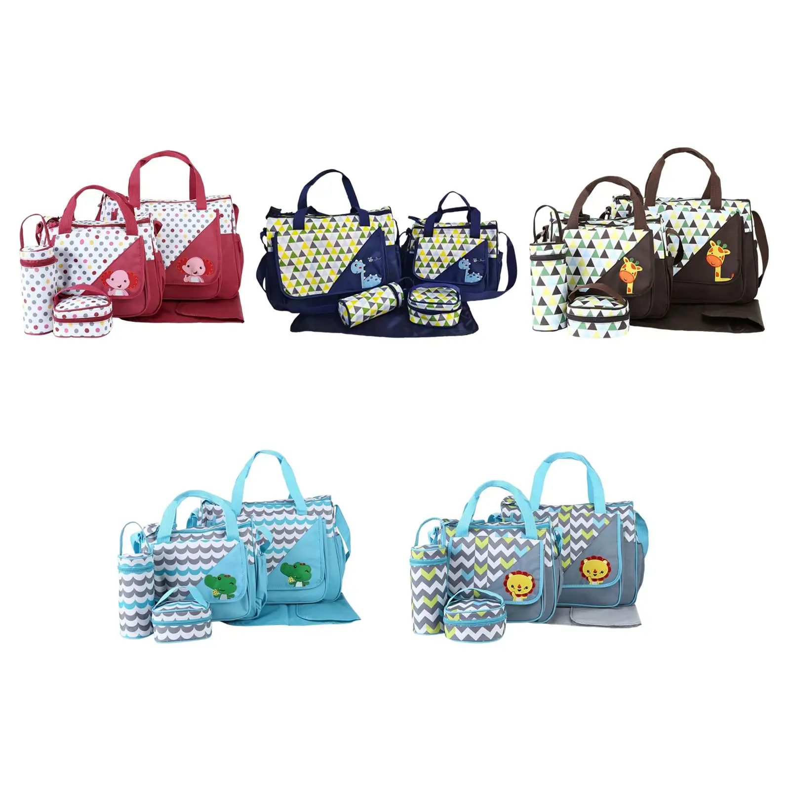 

Diaper Bag Set with Pockets Single Shoulder Bag with Adjustable Shoulder Strap Diaper Changing Pad with Lunch Bag Stylish Tote