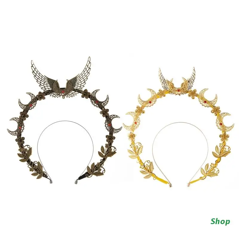 

L5YC Baroque Tiara Crown Lolita Halo Crown Headpiece Lolita Crown Headband DIY