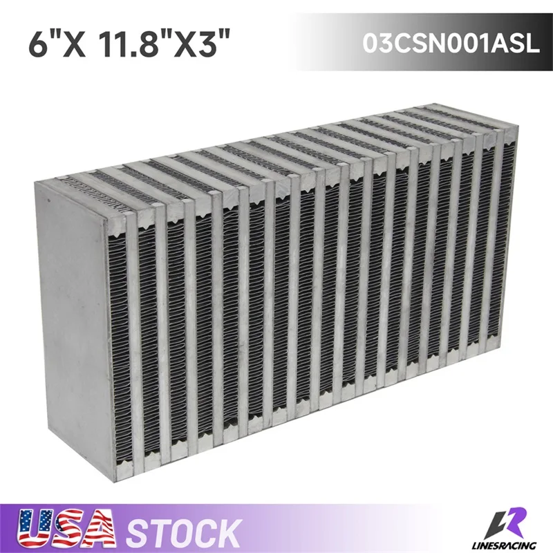 

Performance Universal Bar and Plate Designe DIY Air Intercooler Core Size 6"X 11.8"X3" 300x152x76mm Silver For volvo