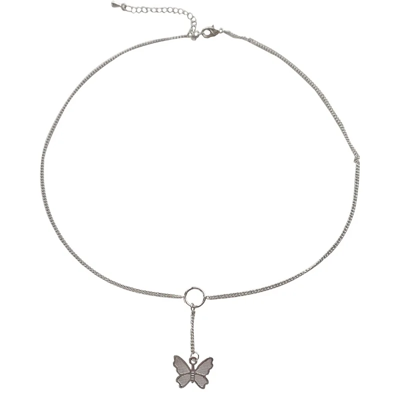 

Online Celebrity Explosion Butterfly Pendant Titanium Necklace Female Niche Design Light Luxury Clavicle Chain Simple Joker