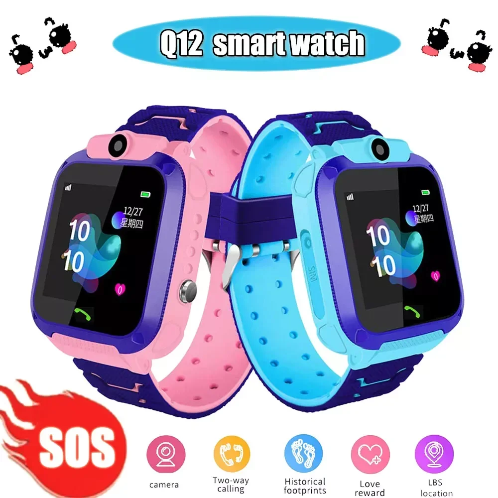 

New Q12 Child Smart Watch SOS Smart Distress Call Location Tracking Telephone Watches IP67 Waterproof Anti-Lost Kids SmartWatch