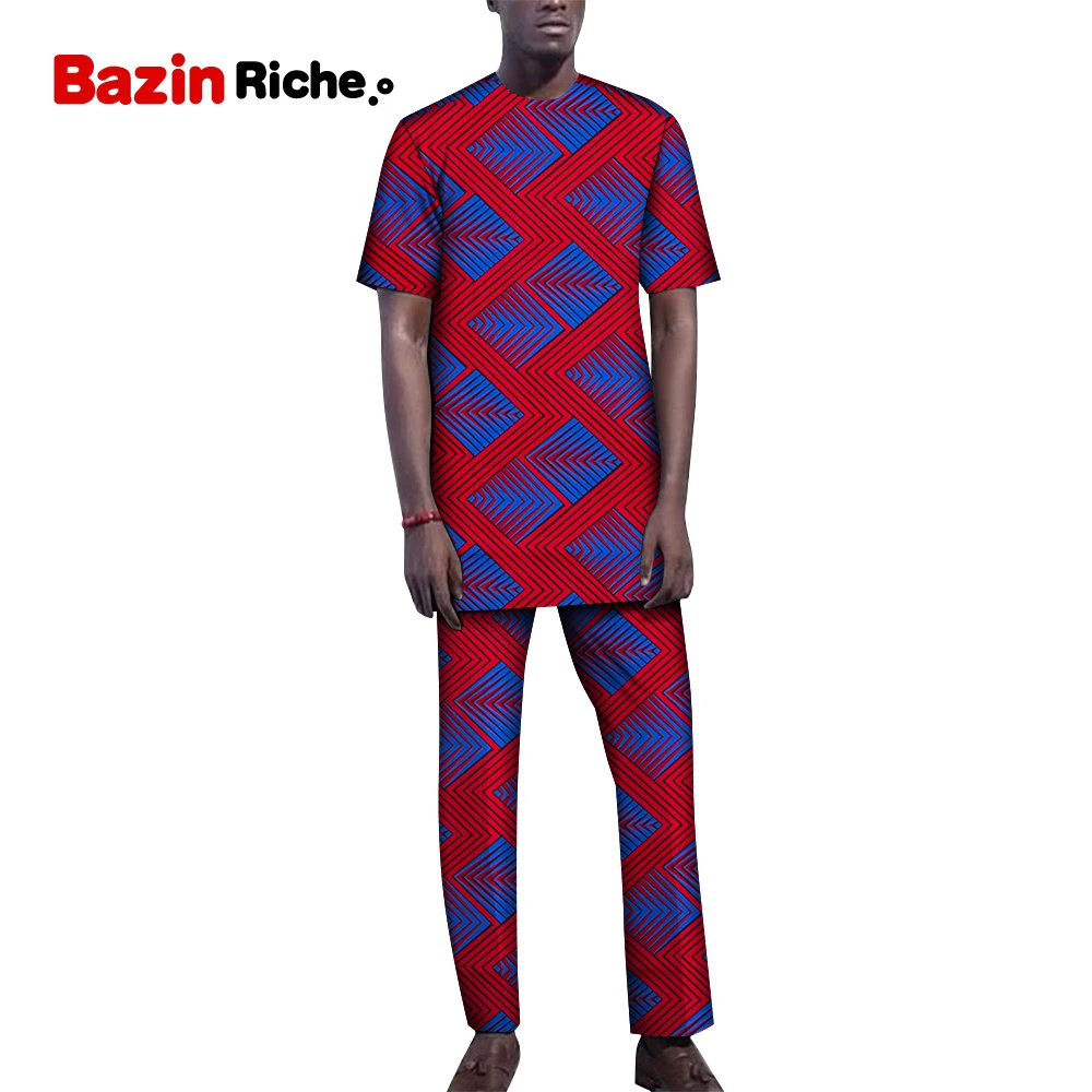 Костюм спортивный мужской с принтом футболка и брюки повседневные шорты стиль