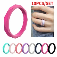 silicone women jewelry rings rubber bands flexible silicone charm finger gothic wedding ring hypoallergenic 10pcsset