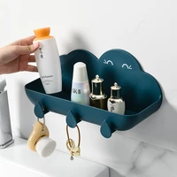 multi purpose storage rack cloud shaped bathroom shampoo soap dish storage shelf wall mounted non marking organizer prateleiras