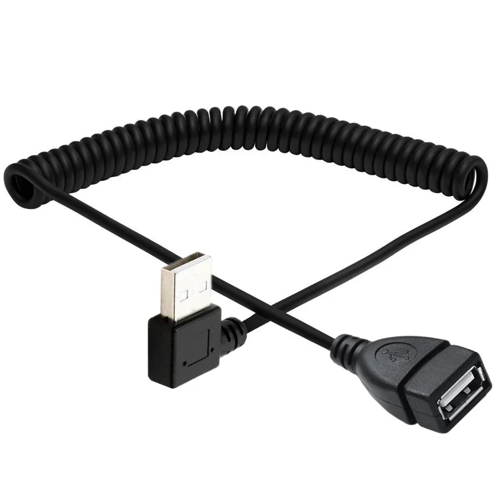 Спиральная катушка USB-кабель вверх вниз, правый левый, угол 90 градусов, удлинитель USB 2.0 «папа-мама», пружинный кабель, 1,5 м3,3 фута (art.: 3920cd5cb882f) - 3920cd5cb882f