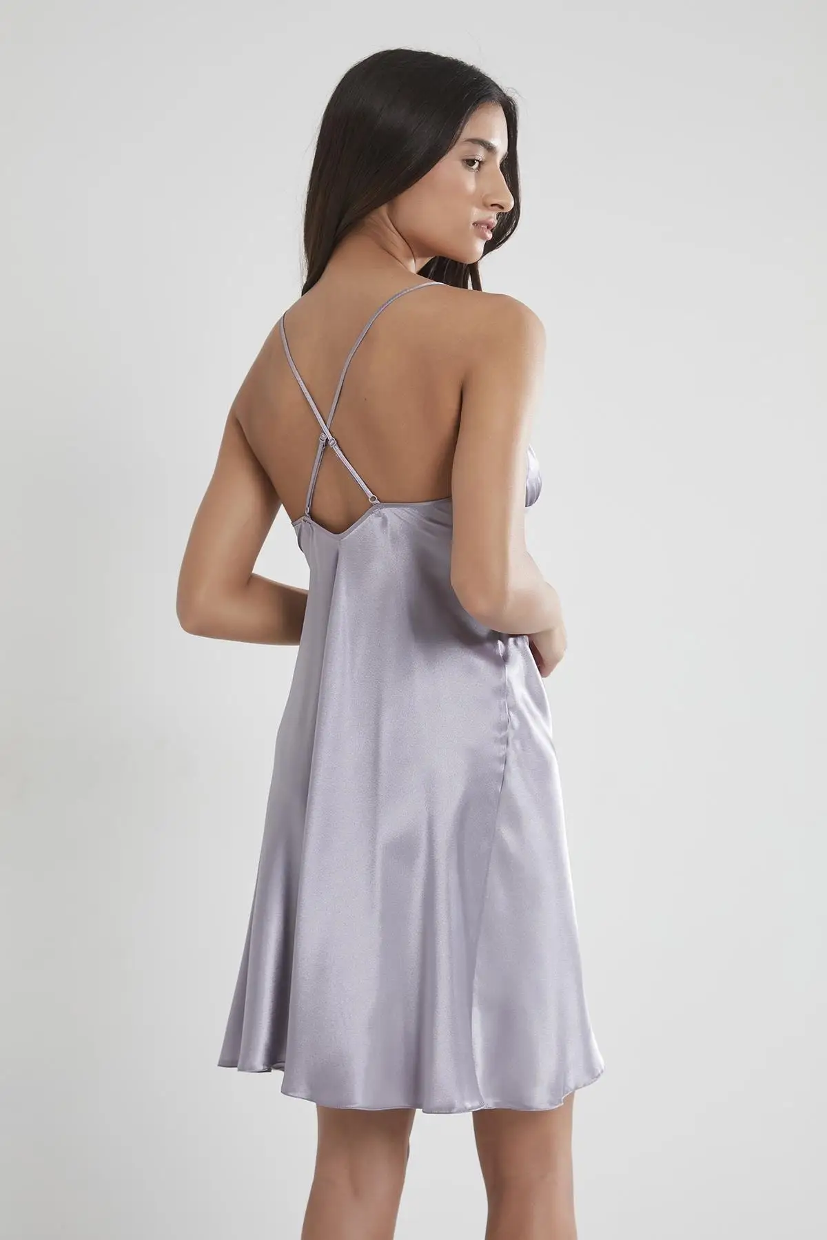 

Women's Satin Ruched Nightly Sexy Nightgown