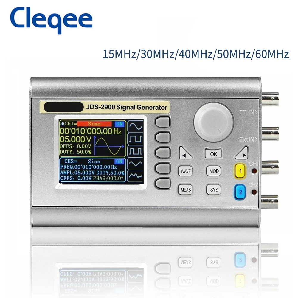 

Cleqee JDS2900 15-60MHz DDS Function Signal Generator Digital Control Dual-channel Frequency meter Arbitrary waveform Generator