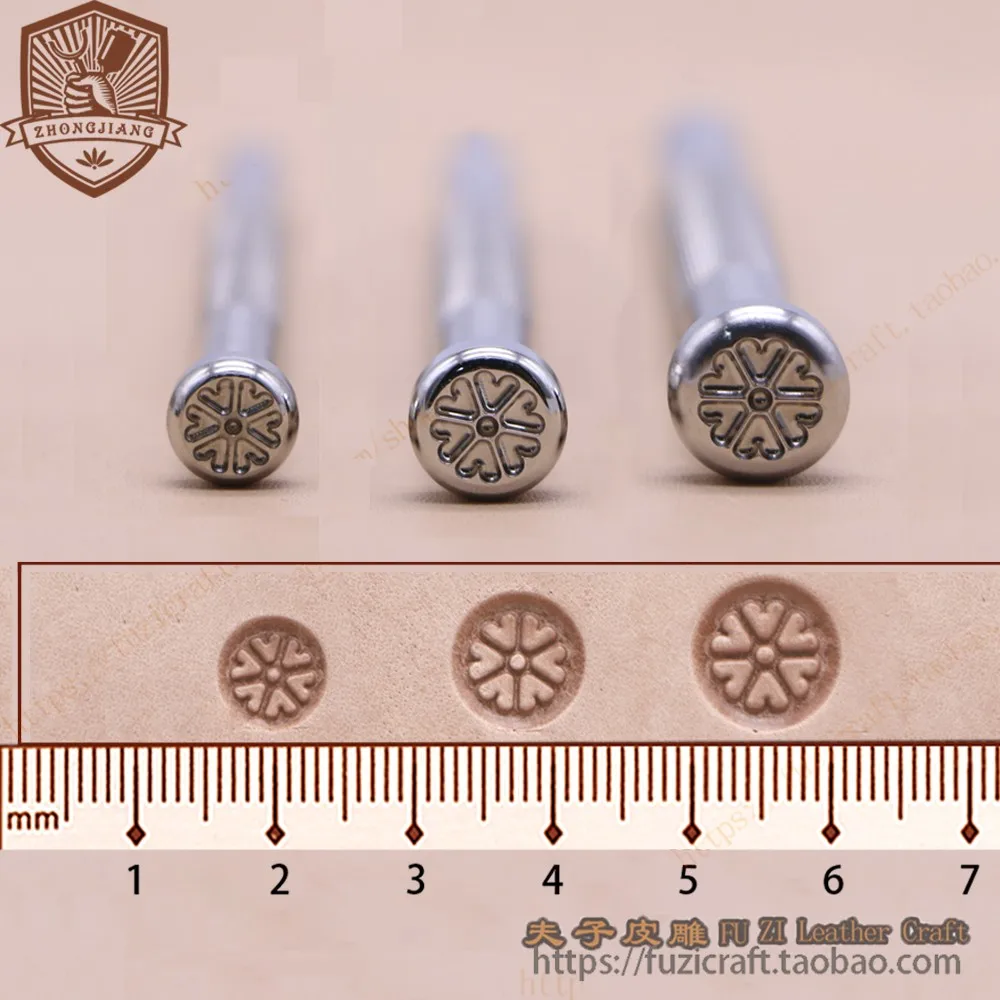 

Leather Craft Tool Flower Centers: Heart J087-1-2-3 -zhongjiang