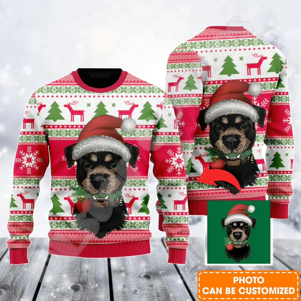 Рождественский вязаный свитер в стиле ретро с граффити и татуировками винтажные