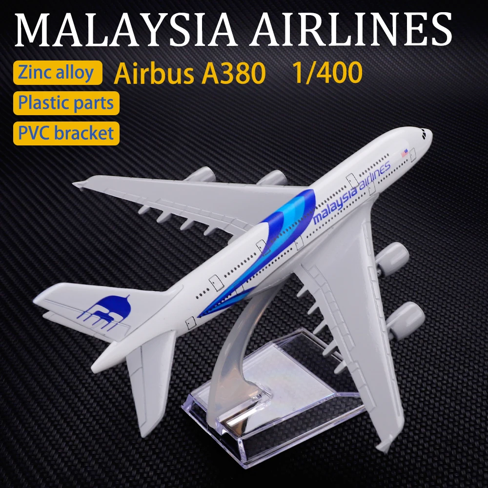 

Металлическая модель самолета 1:400 16 см Malaysia Airbus A380 Металлическая копия Сплав Материал Авиационное моделирование Детские игрушки Пазлы Пода...