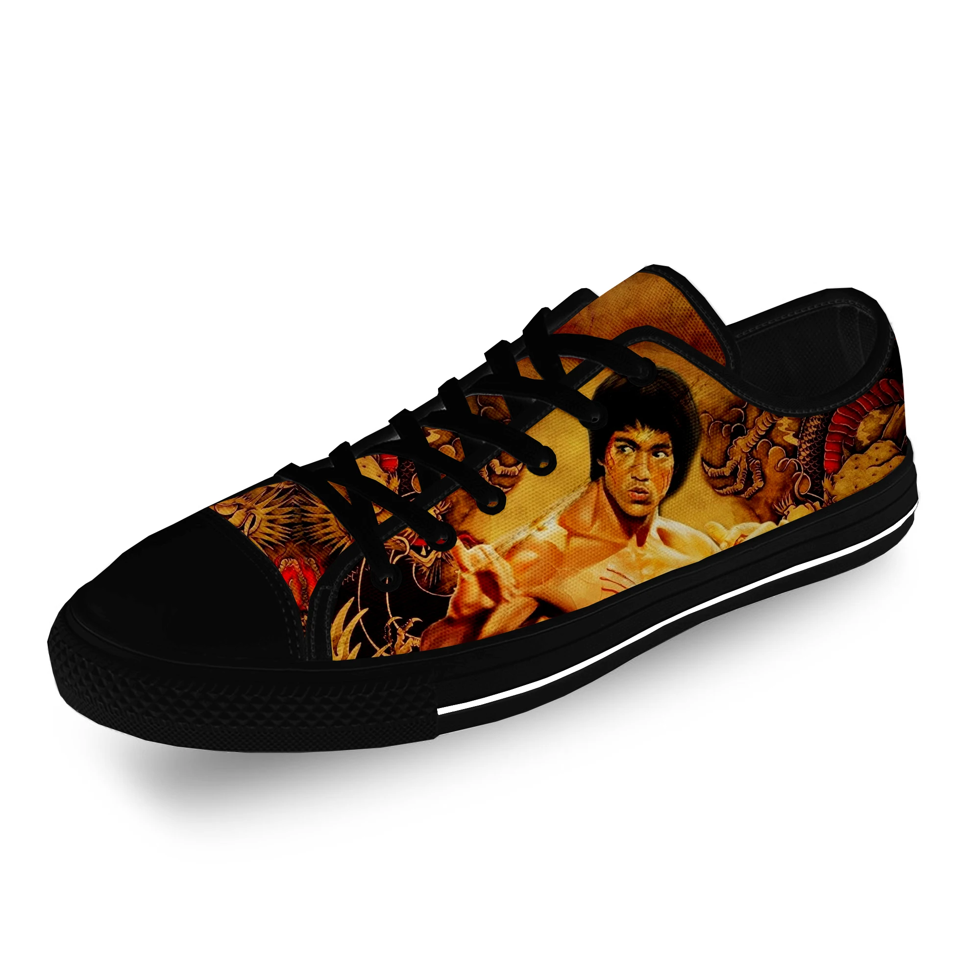 

Kung Fu Legend Bruce Lee Dragon Casual Cloth Fashion 3D Print Low Top Canvas Shoes Men Women Lightweight Breathable Sneakers