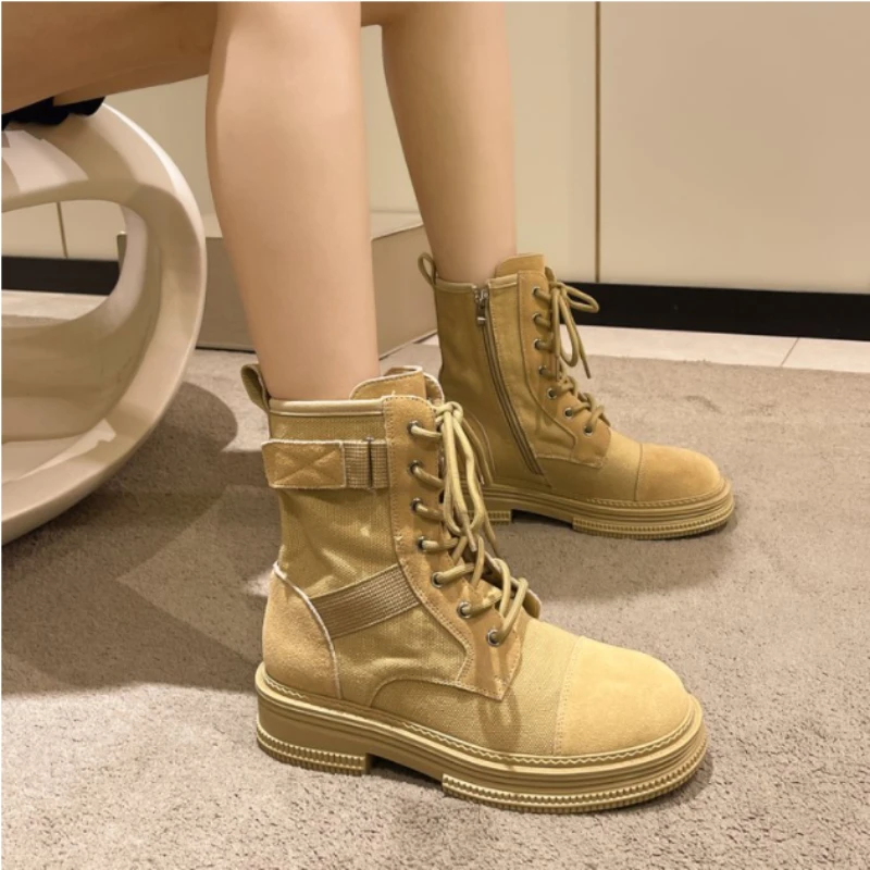 

Women Chelsea Ankle Boots Autumn Winter 2022 New Fashion Thick Platform Motocycle Boots Causal Ladies Shoes Zipper Boots Shoes