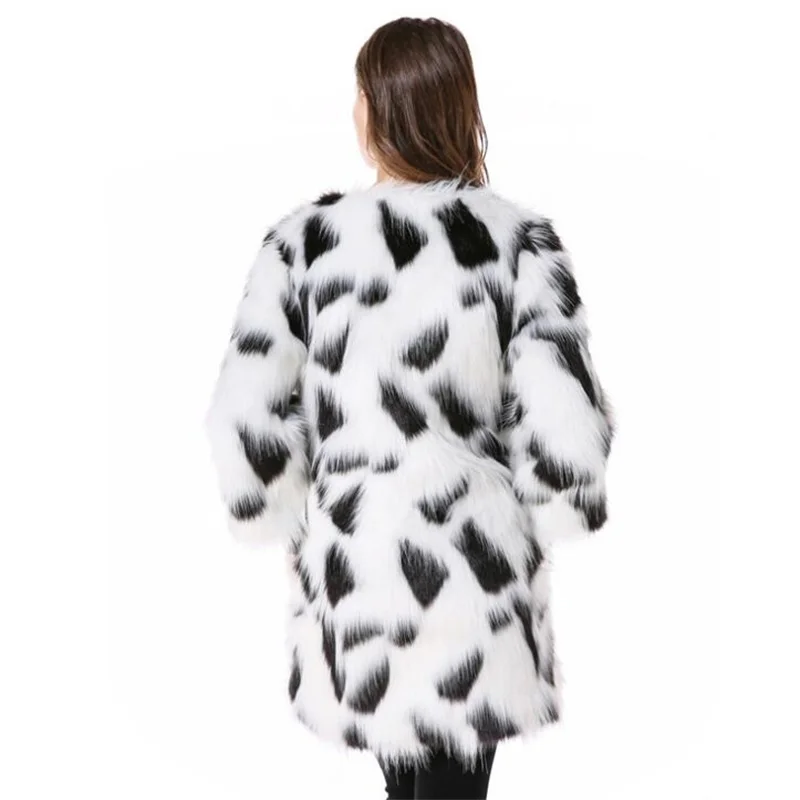 Autumn Color mixing black white faux mink leather jacket womens fur leather coat women slim jackets jaqueta de couro fashion