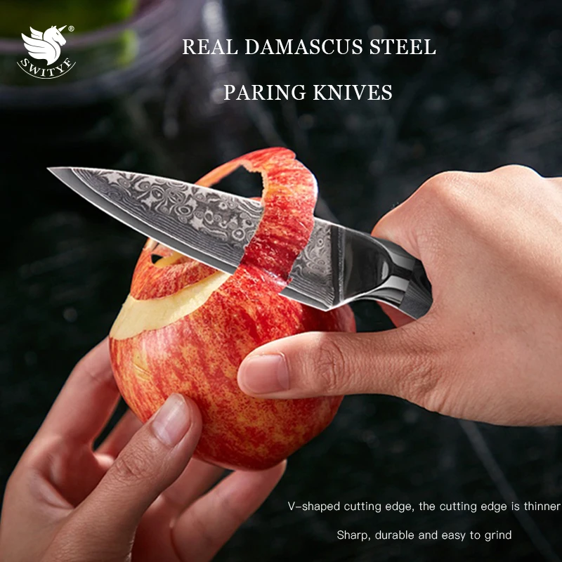 

Нож для чистки овощей и фруктов из дамасской стали, 3,5 дюйма