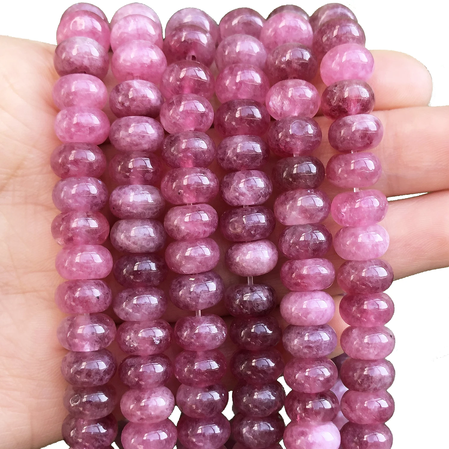 

Wholesale Charms 5x8mm Abacus Beads Strawberry Jade Beads Diy Loose Beads for Jewelry Making Handmade Bracelet Accessories