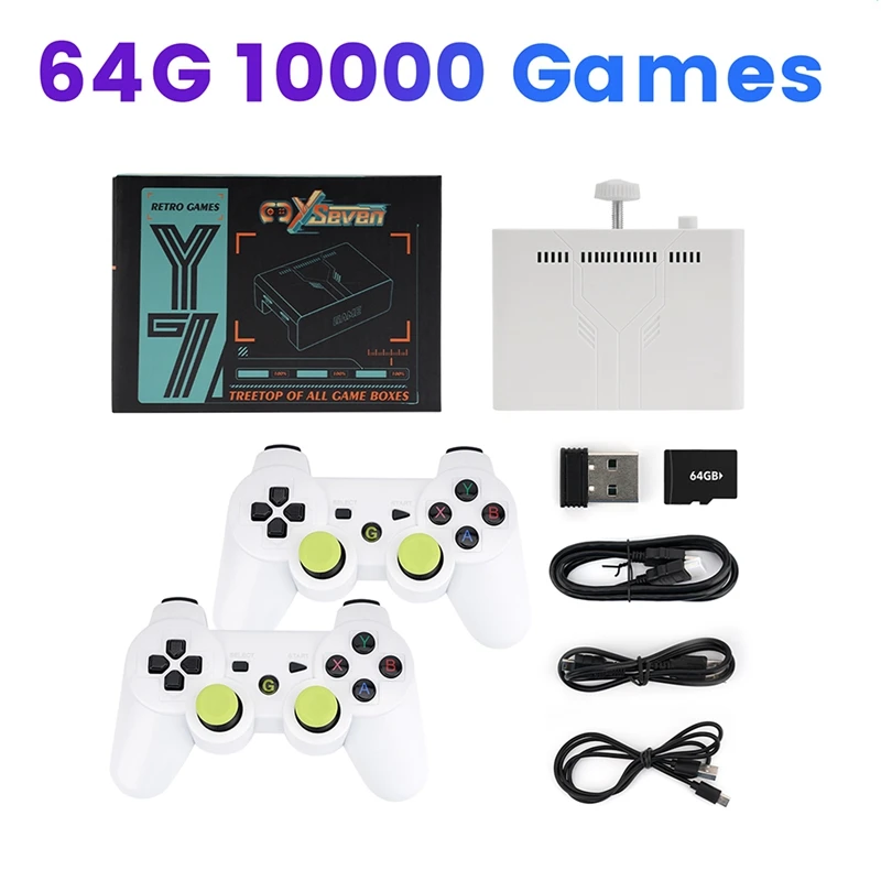 Игровая консоль Y7 в стиле ретро 64 ГБ 10000 игр беспроводной портативный игровой