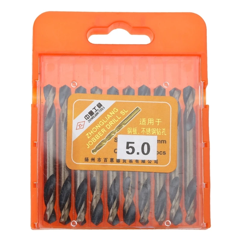 

67JE 10Pcs 5mm HSS Double Ended Spiral Drill Tools Drill Set