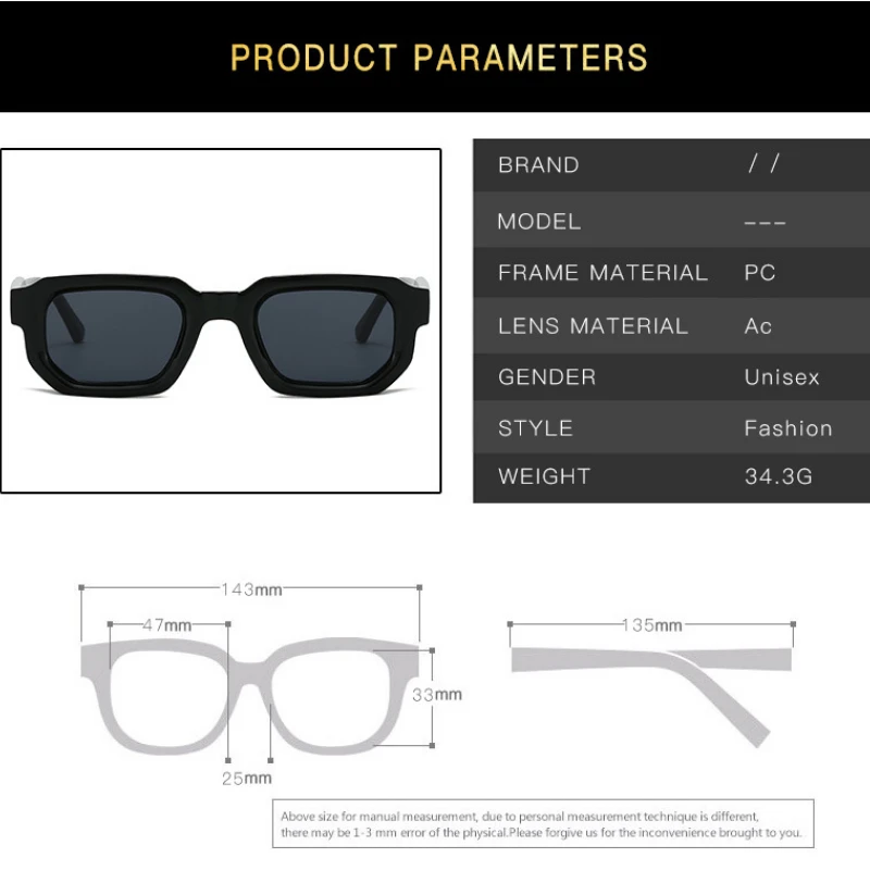 Очки солнцезащитные женские и мужские в стиле ретро квадратной формы