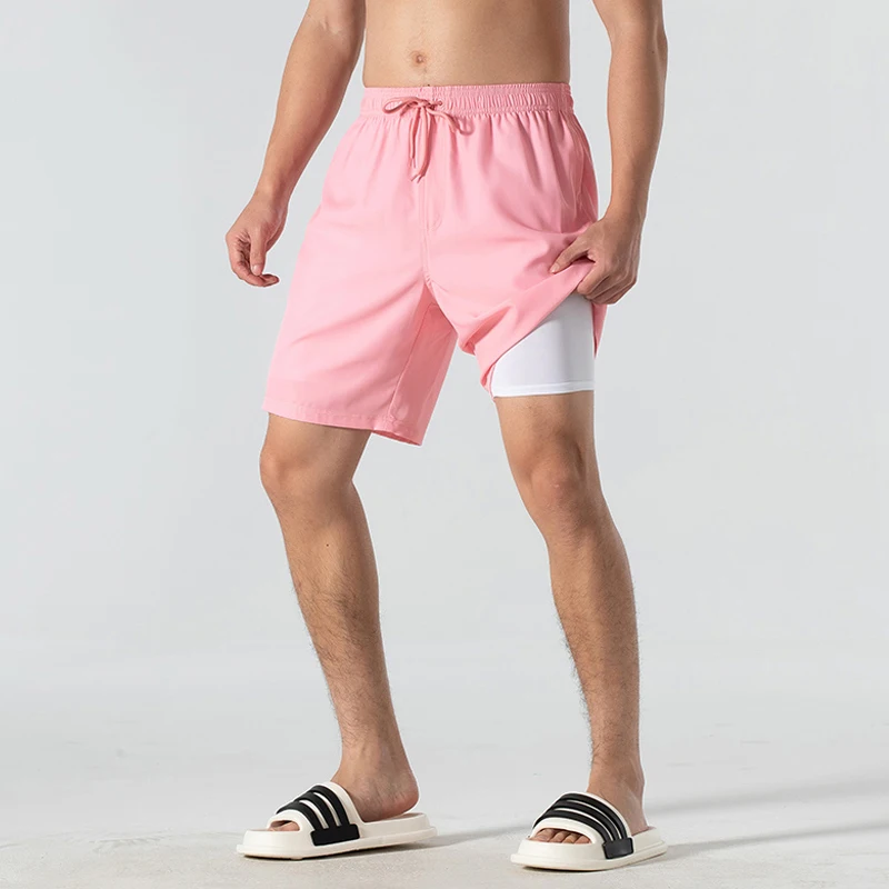 Новинка 2024 летние спортивные шорты для бега быстросохнущие повседневные 2 в 1