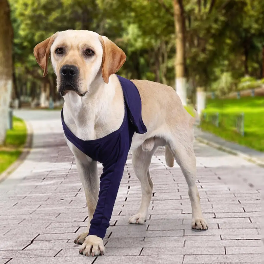 

Pet Dogs Denim Anti-licking Protector Sleeve Breathable Support Brace With Magic Stickers For Front Leg Injury Recover