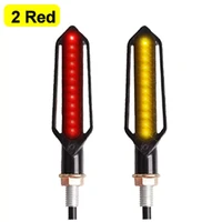2pcs motorcycle 24leds high bright amber turn signal indicator light front rear white day running light flowing red brake lamps