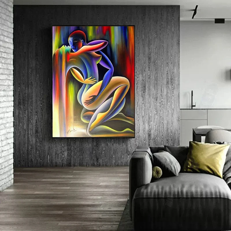 Абстрактная Сексуальная Женщина Мужчины Обнаженное Тело Плакаты Холст Картина