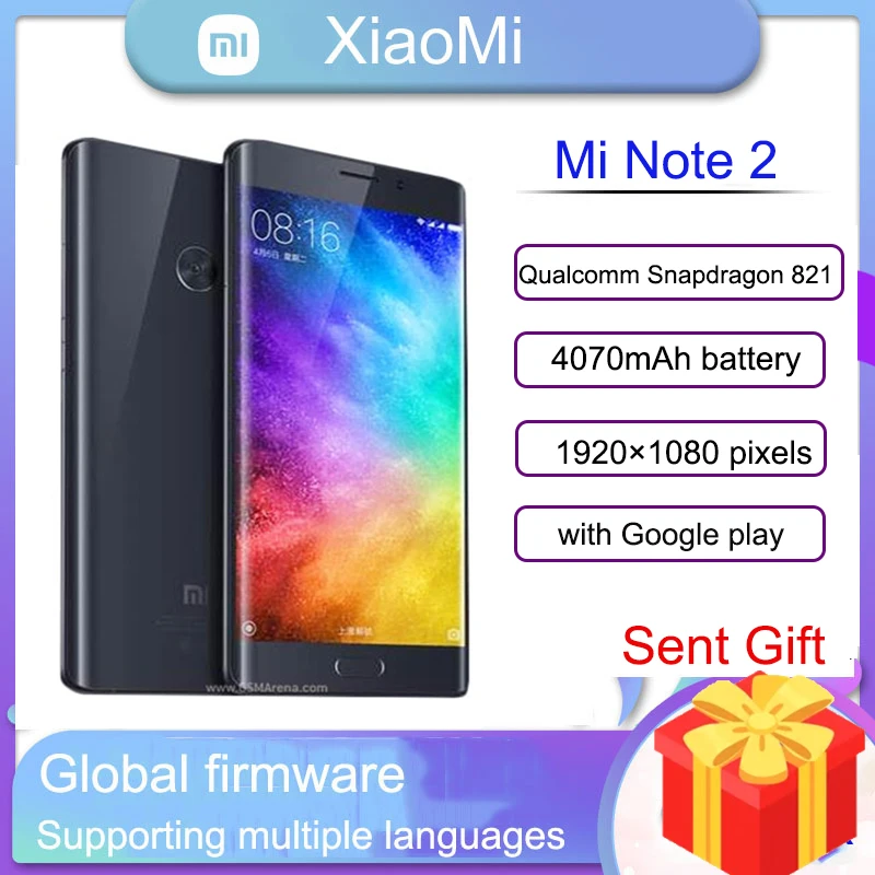 Смартфон Xiaomi Mi Note 2 NFC AMOLED экран 5 7 дюйма Snapdragon 821 4070 мАч быстрая зарядка 3 0 дюймов