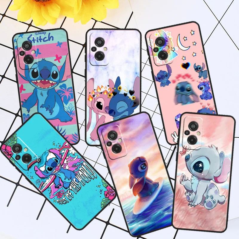

Disney Cute Stitch Phone Case For Xiaomi Redmi K60E K60 K50G K50 K40S K40 K20 S2 6A 6 5A 5 Pro Ultra Black Soft Cover