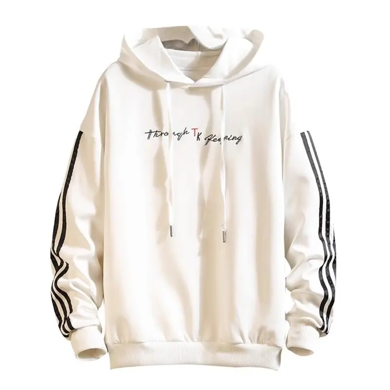 Весенне-осенняя новая модная полосатая спортивная толстовка с капюшоном мужская
