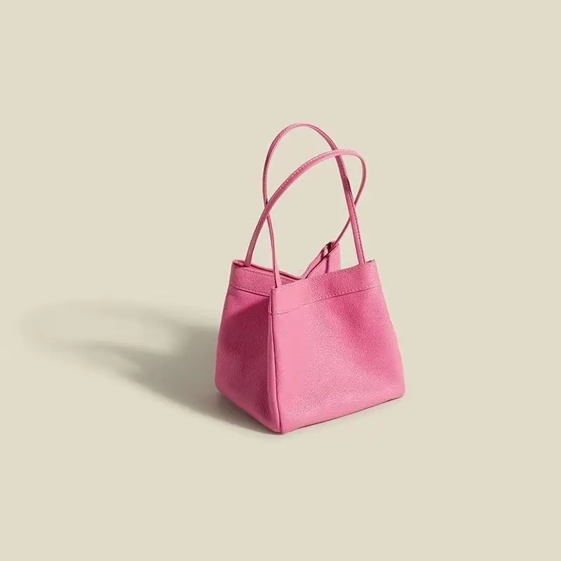 

Bag Women's 2022 New Top Layer PU Bucket Bag Women's Summer Hand Bag Texture Handbag Pink Bag Handbag