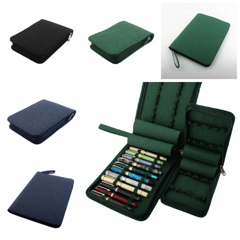 

Pen Container Bag Large Capacity Fountain Pencil Case Durable 10 /24/48 Slots Dustproof Canvas Multifunctional Children Gifts