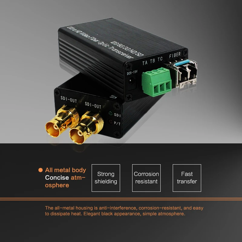 12G SDI волоконно-оптический преобразователь с петлевым выходом RS485 Tally до камеры 4K LC