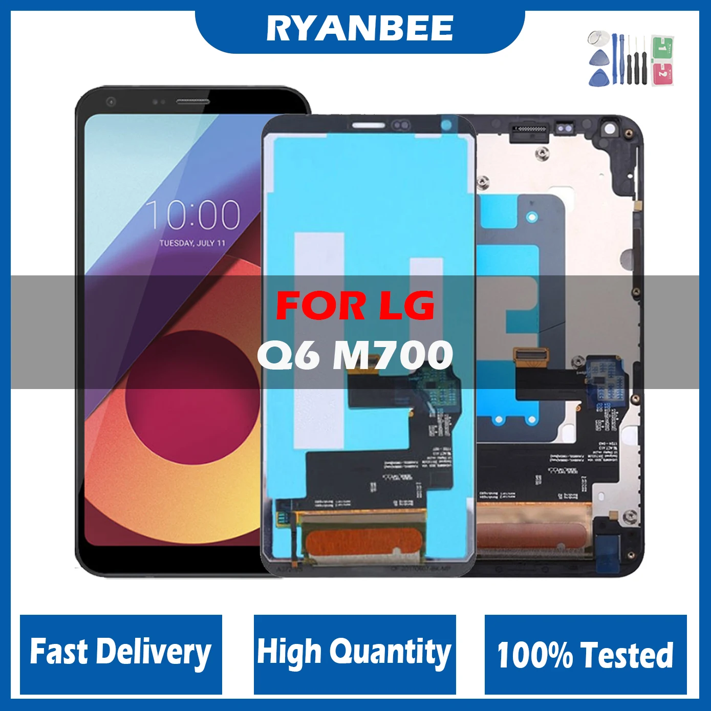 ЖК-дисплей 5,5 дюйма для LG Q6 LG M700 M700 M700A US700 M700H M703 M700Y, ЖК-дисплей с рамкой для смартфона LG Q6