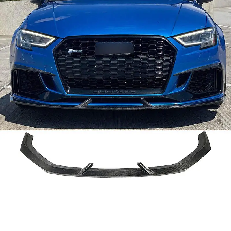 

High Quality Rear Carbon Fiber Front Bumper Lip For Audi Rs3 S3 A3 Art Style 8V 8P 2015 2016 2017 2018