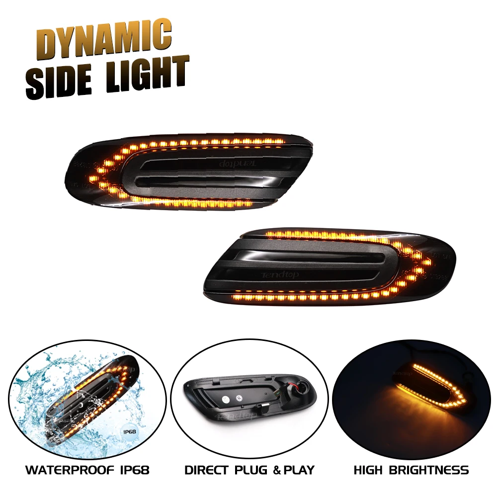 

2pcs For BMW Amber Led Dynamic Side Marker Turn Signal Light Sequential Blinker for Mini Cooper F55 F56 F57 2014 2015 2016 2017