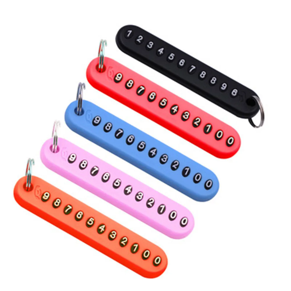 

Car Styling Car Key Ring Anti-Lost Number Plate Pendant Keychain Holder Phone Number Card Keyring Car Accessories Gifts Unisex
