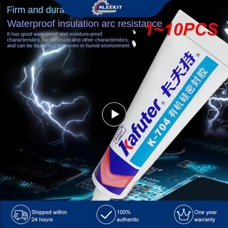 

1~10PCS Kafuter high quality Genuine k-705 RTV Silicone Rubber Electronic Glue Sealant Transparent Organosilicon 45g