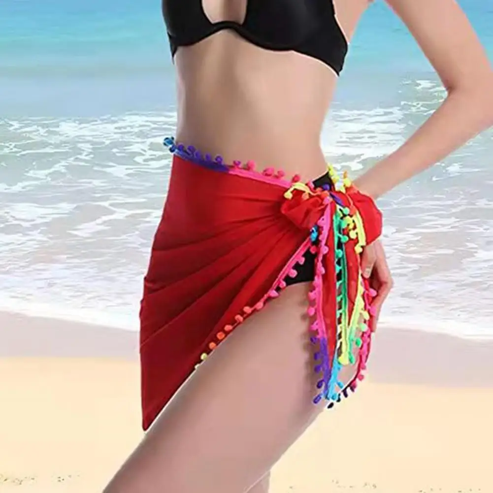

Quick Drying Breathable See-through Net Yarn Sarong Wrap Scarf Skirt for Swimming Pool