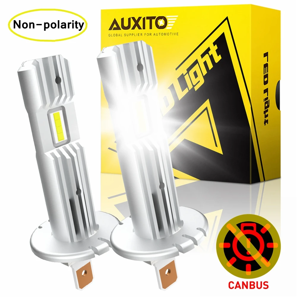 

AUXITO Upgrade Nonpolarity H1 LED Canbus Headlight Bulb Super Bright H1 LED Fog Lights H1 Car Head Light Fanless 12V Plug & Play