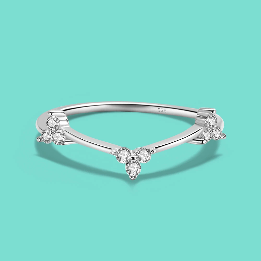

Delicate 925 Sterling Silver Ring Unique Design Zircon Inlay Rings Women Man Engagement Anniversary Anneaux Кольцо