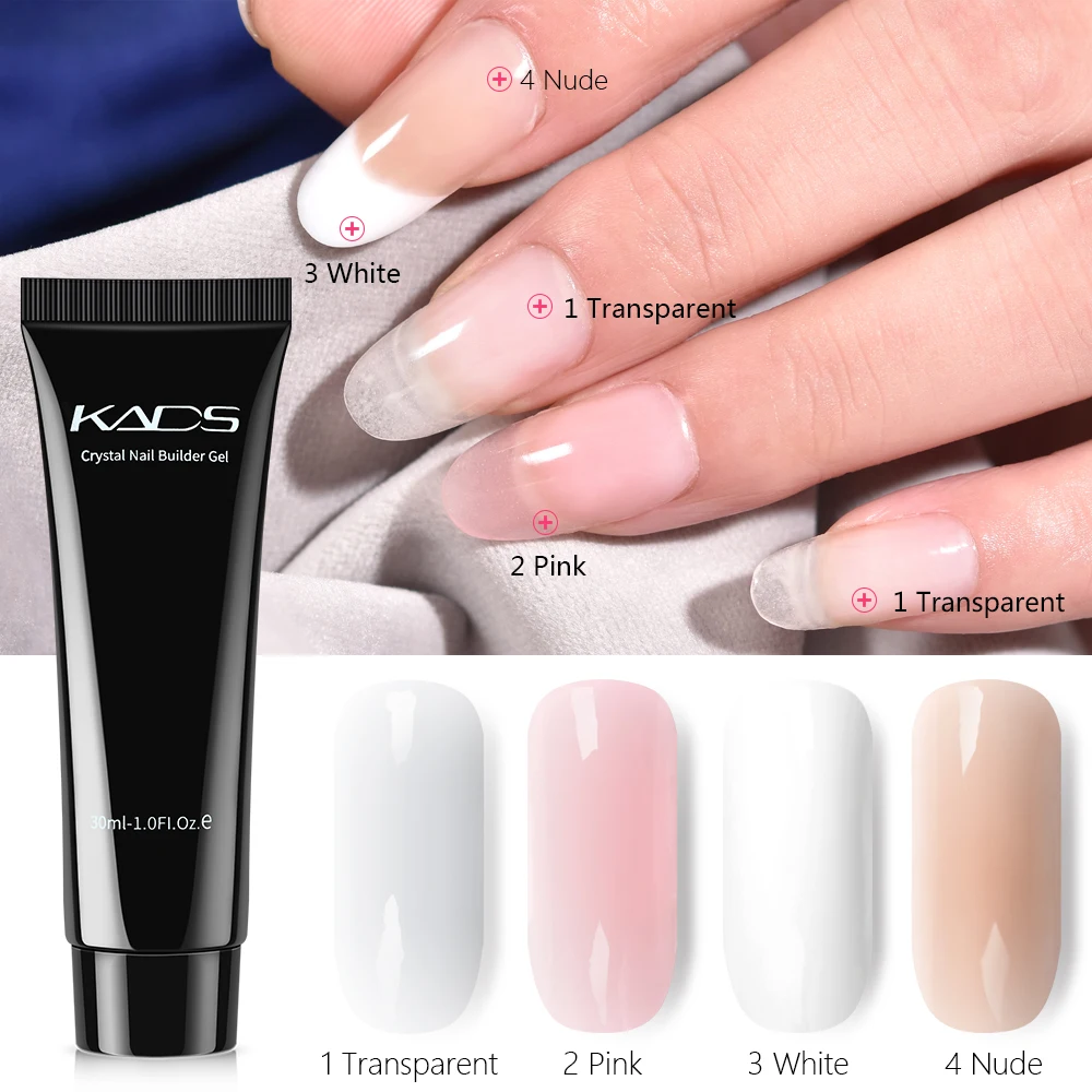 

30ml Pure Color Poly Nail Polish Gel Acrylic Extension Semi Permanent Crystal Jelly Art Design Extension Glue nail polish