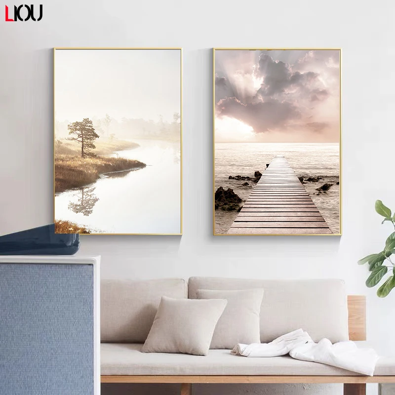 Женская эстетика богемный закат деревянная искусственная печать природный