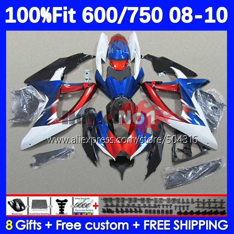 

Корпус инжектора для GSXR-750 GSXR 600 750 600CC 17No.134 K8 GSXR600 GSXR750 08 09 10 GSXR-600 2008 2009 2010 Обтекатели красный синий