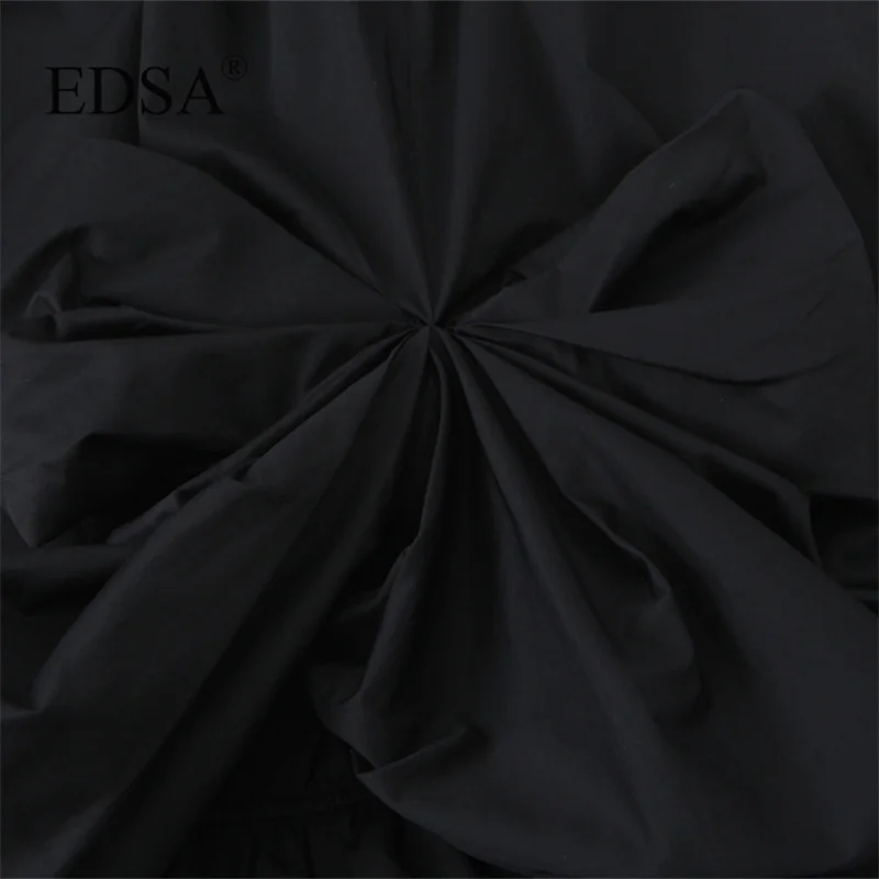 Юбка-миди с бантом EDSA Женская черная Повседневная элегантная летняя юбка