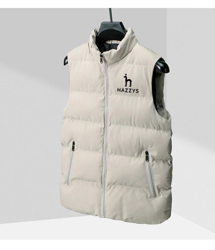 2023 Men Autumn and Winter Fashion HAZZYS Logo Print Sleeveless Jacket Man Warm and Windproof Down Vest(4 Colors) M-5XL
