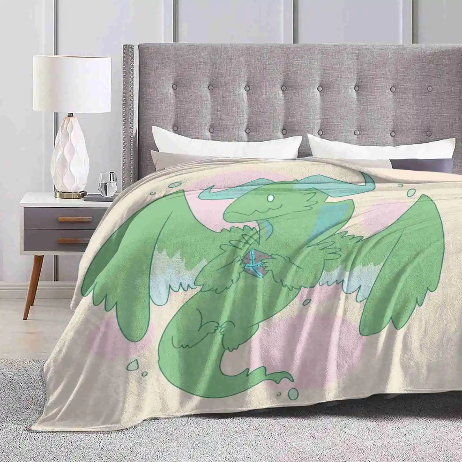 Фланелевое мягкое одеяло с принтом дракона Новинка