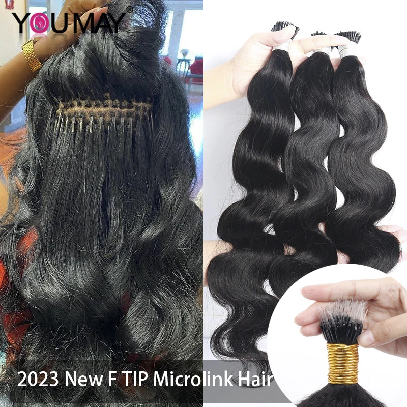 I Tip Hair Extensions Microlinks For Black Women Body Wave New Fearther F Tip Microlink Hair In Bulk Natural Black You May
