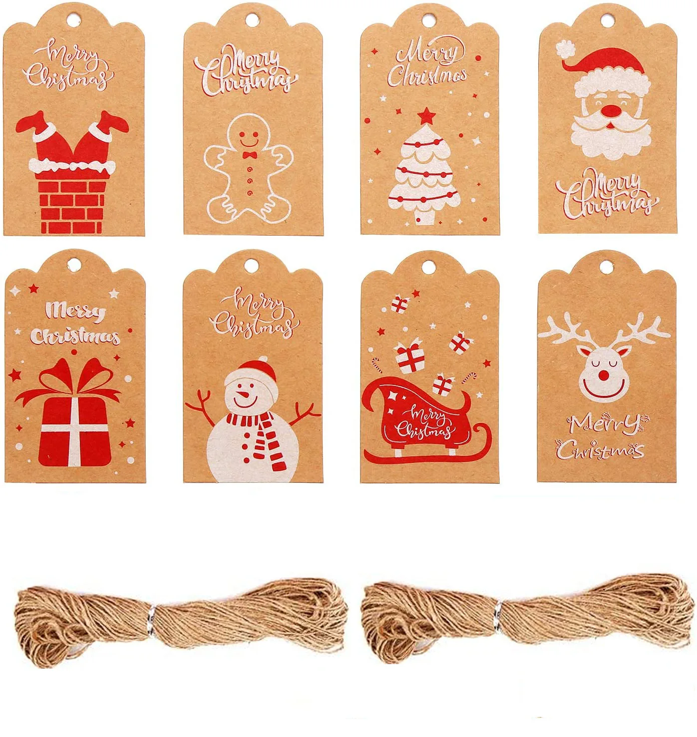 

Christmas day decoration kraft paper tag Christmas tree elevator retro kraft paper